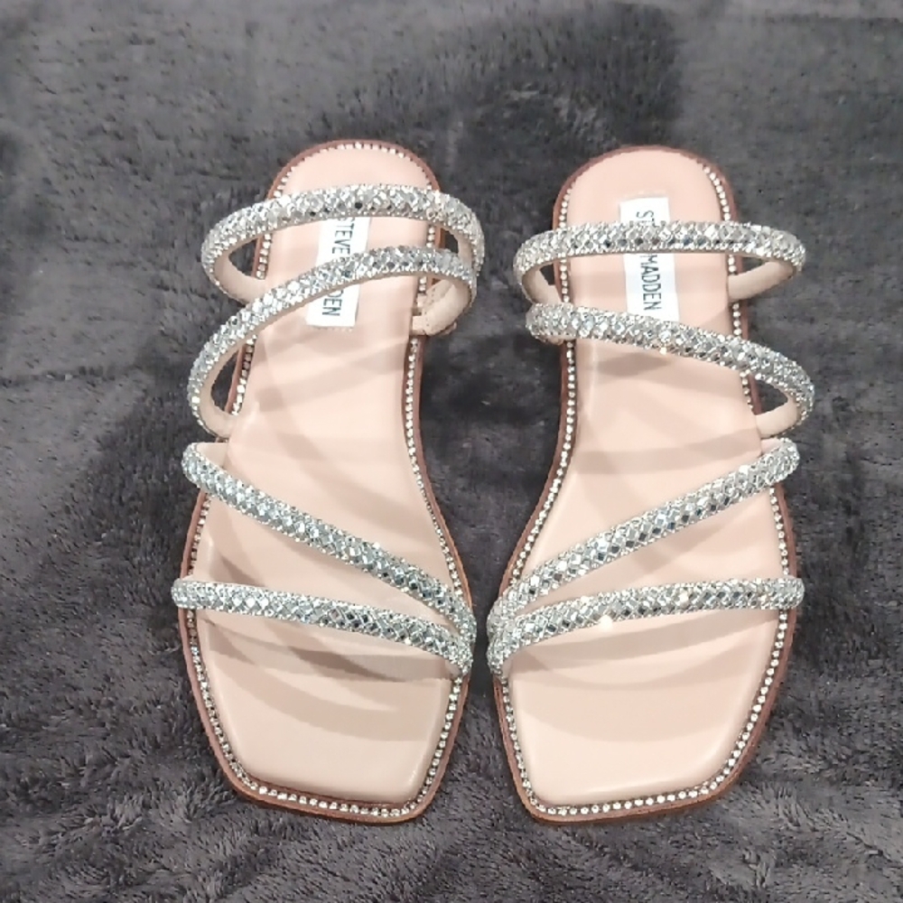 Steve Madden Silver Strappy Sandals